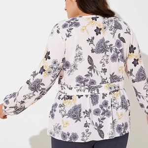 Ann Taylor LOFT Plus Floral Peplum Blouse - SZ 18